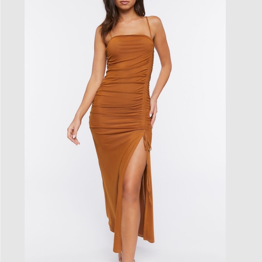 Ruched maxi cami dress